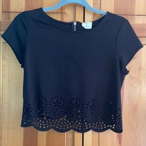 Black crop top with cute cut outs